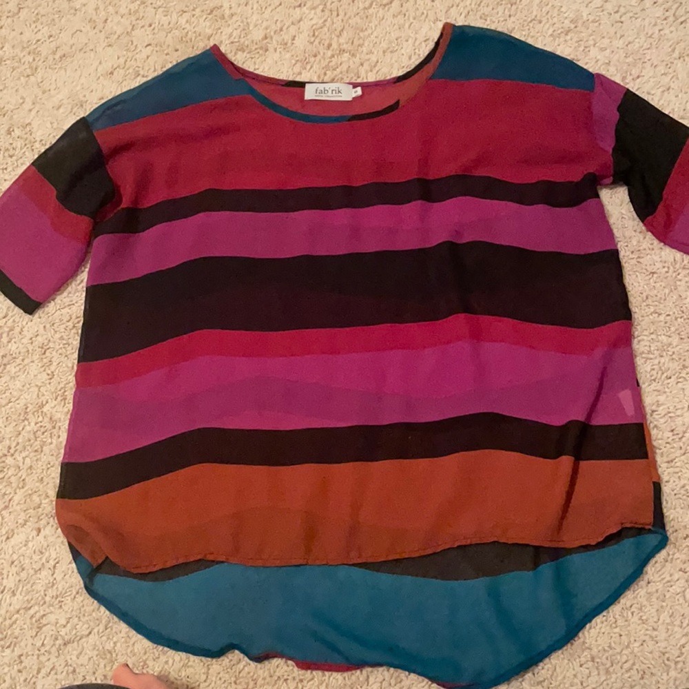 Loose Multi-Colored Top